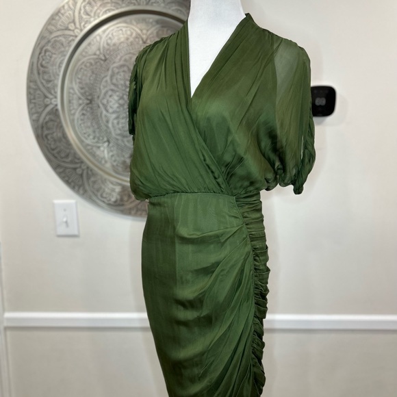 Catherine Malandrino olive green dress - Size 8 - Picture 2 of 13